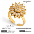 Fleur Spinning Zircon Ring - Black