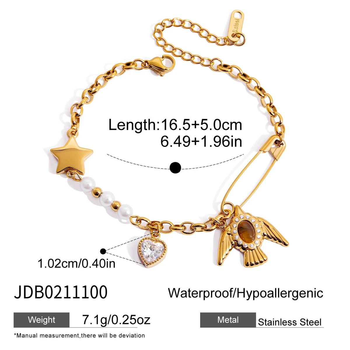Yseult Heart Bracelet - Hot Stamping