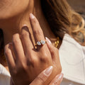 Esme Geometric Zircon Ring alternate angle – Macaje waterproof ring