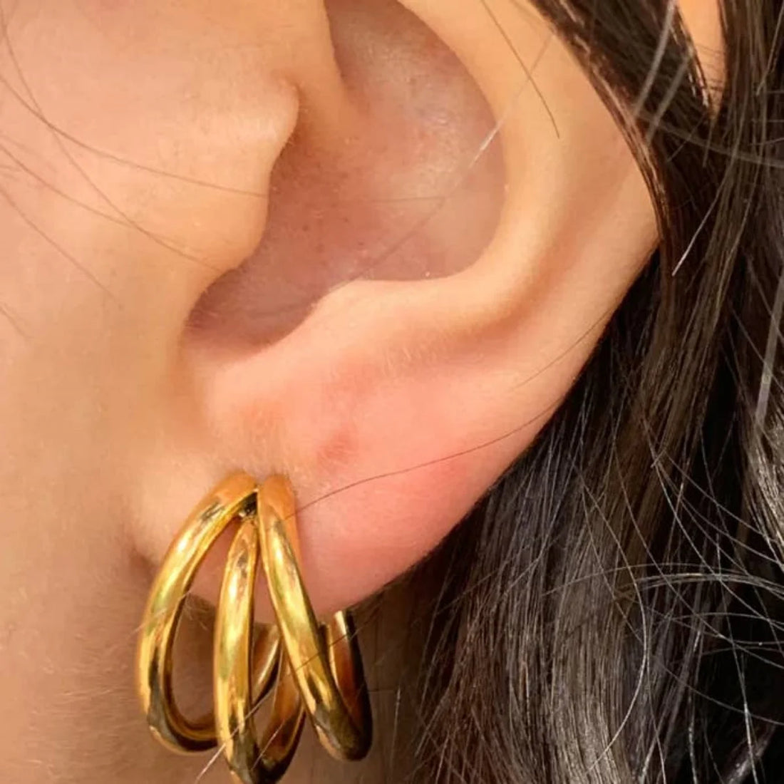 Henriette Triple-Band Hoop Earrings