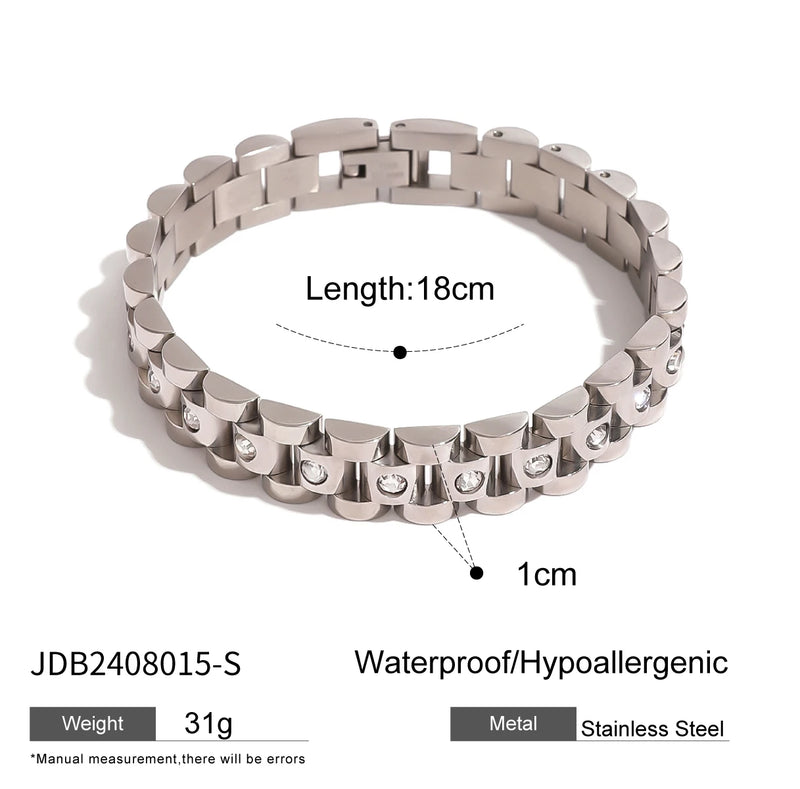 Jacqueline Silver Watch-Link Bracelet – Silver