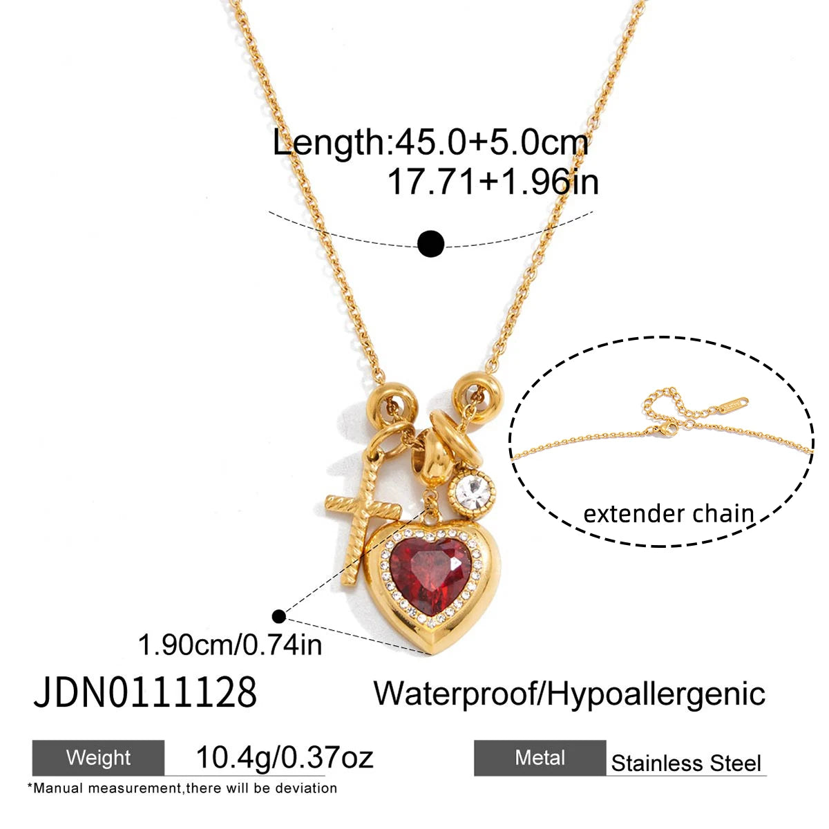 Genevieve Heart Necklace - Gold