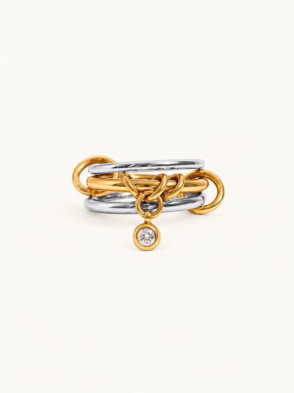 Lucienne Linked Triple-Band Ring – Two-Tone 7