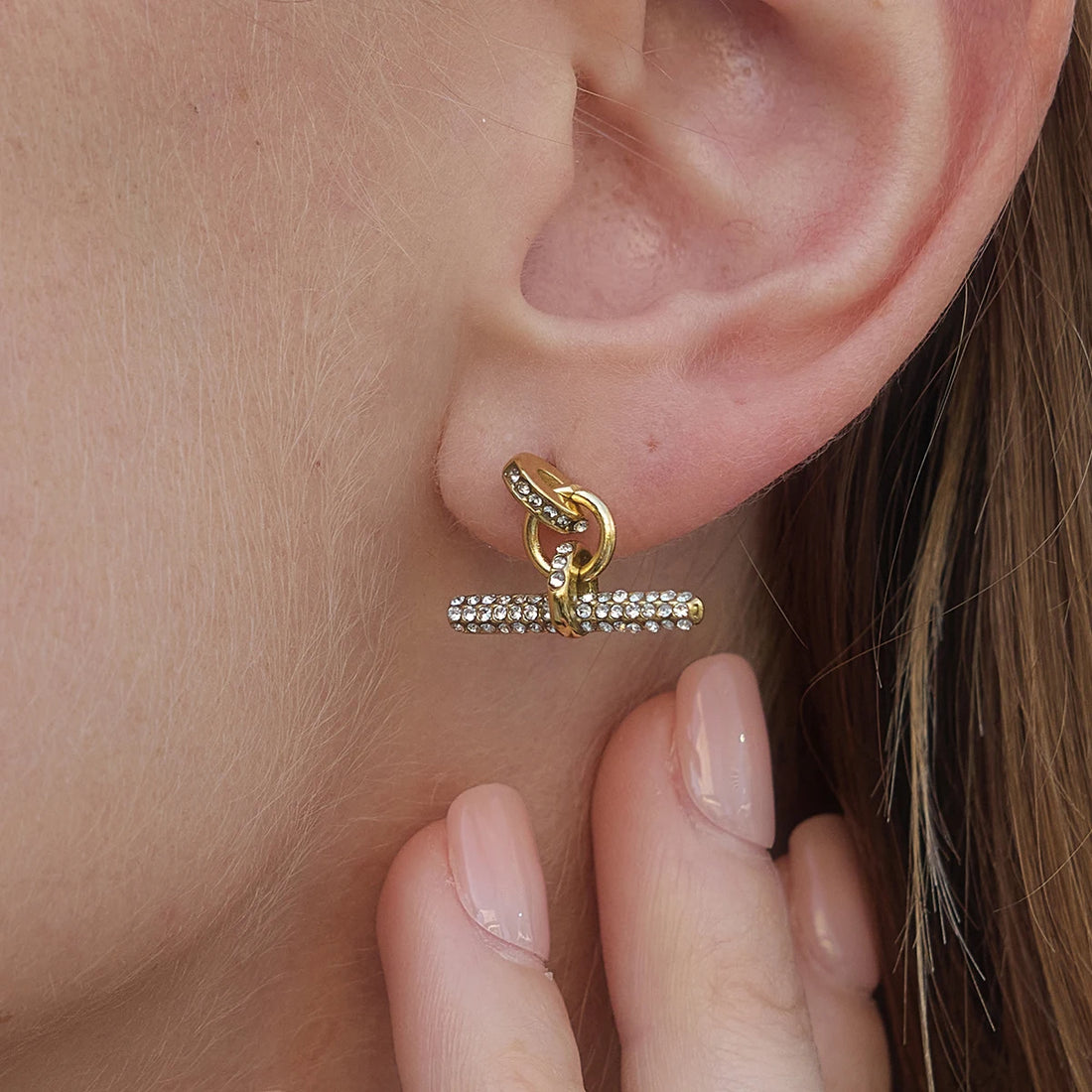 Elodie Pave Huggie Earrings