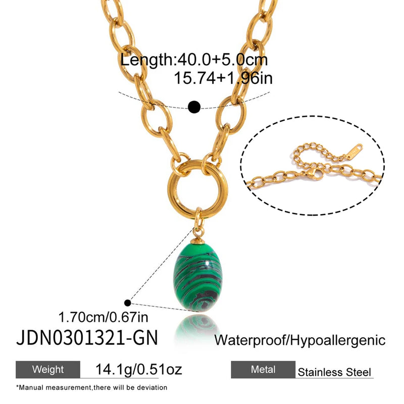 Amelie Stone Pendant Necklace – Green