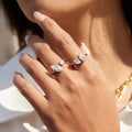 Esme Geometric Zircon Ring close-up detail – Macaje waterproof ring