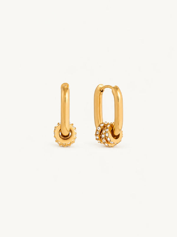 Mathilde Pave Ring Oval Hoop Earrings – Gold