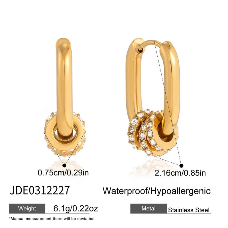Mathilde Pave Ring Oval Hoop Earrings – Gold