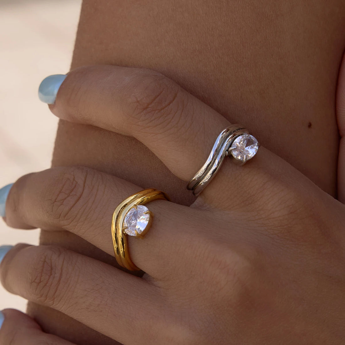 Diane Double-Layer Wave Ring