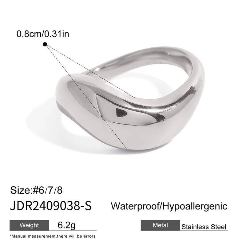 Ludivine Sculptural Wave Ring – Silver