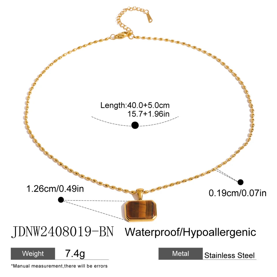 Colombine Square Pendant Necklace