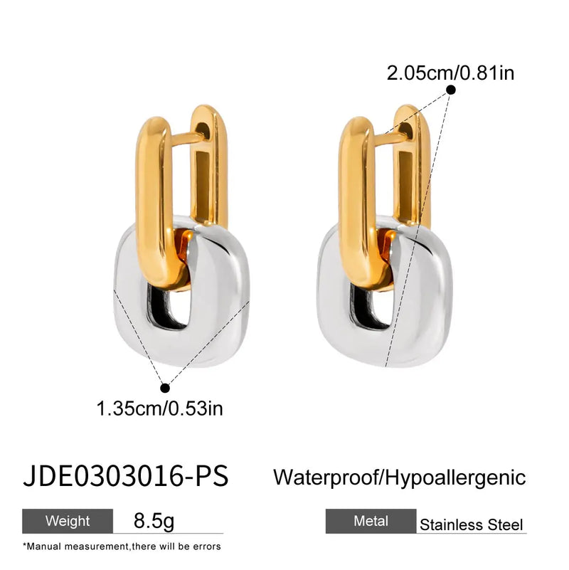 Honorine Chunky Link Earrings – Mixed Metal