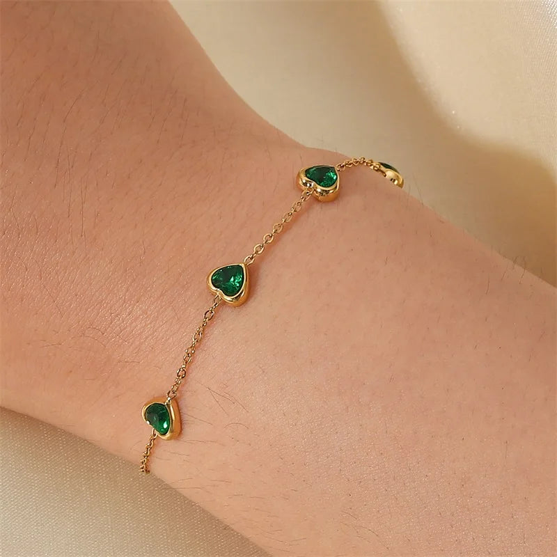 Laurence Green Heart Station Bracelet