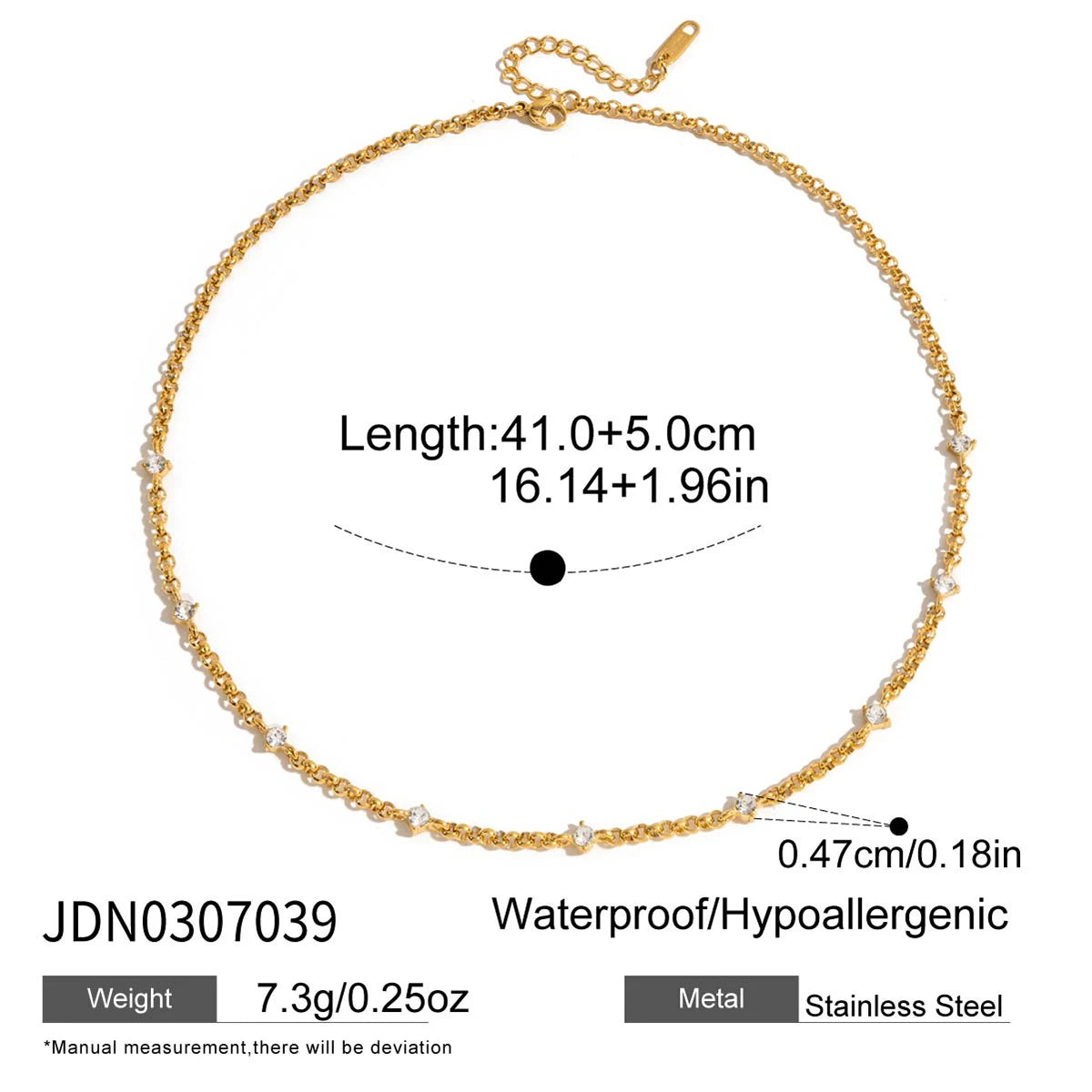 Cosette Zircon Necklace - Red Brown