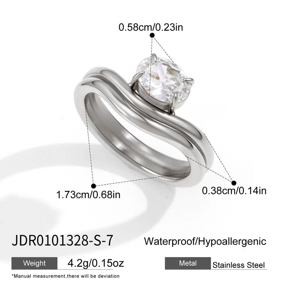 Diane Double-Layer Wave Ring