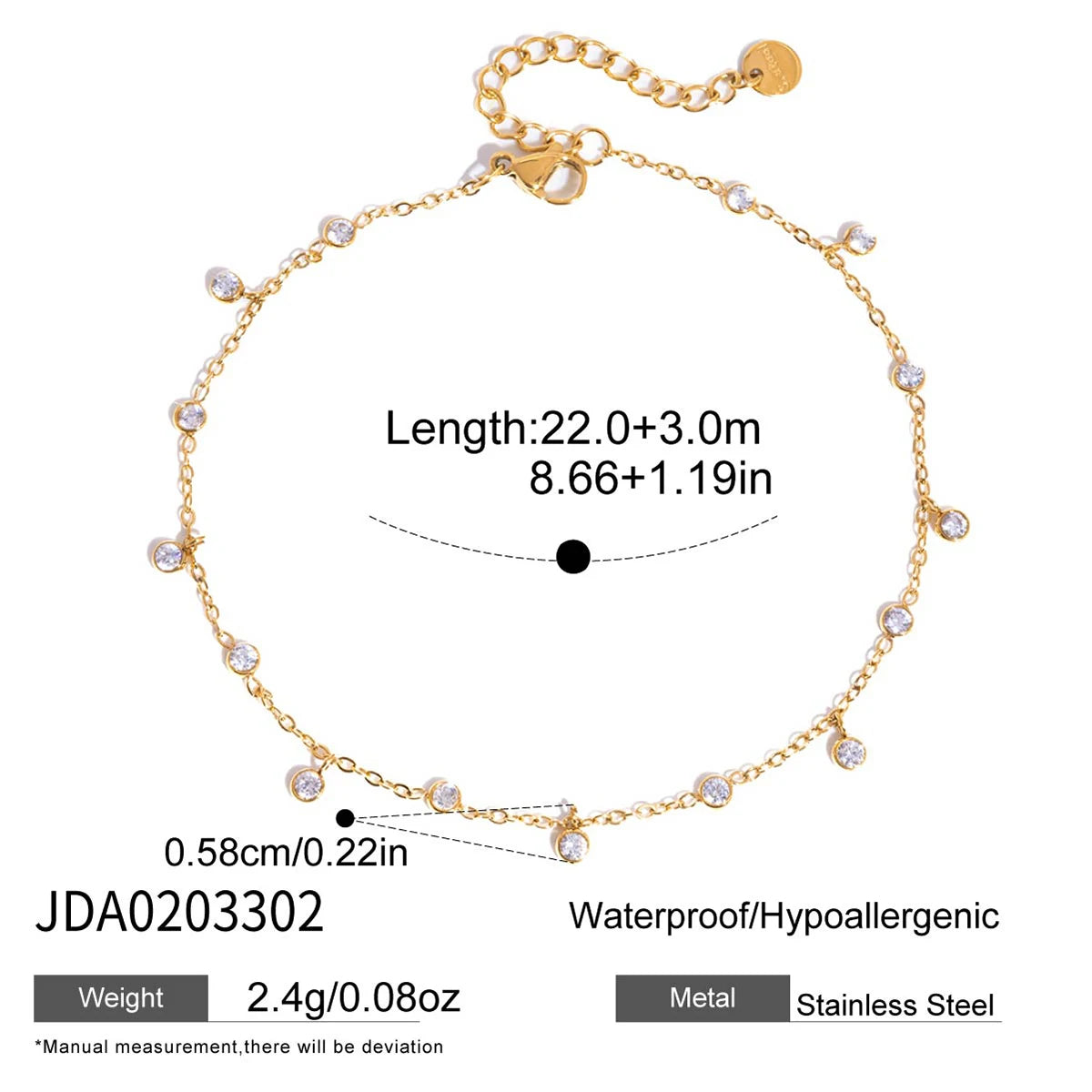MACAJE Faye Facet Anklet Blue