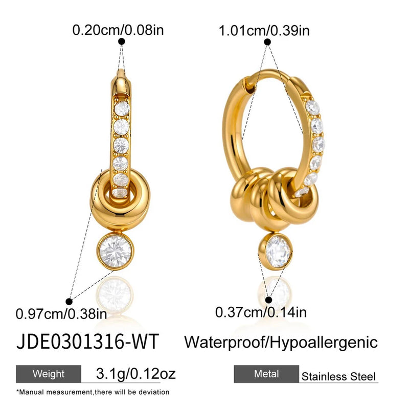 Aurelia Pave Huggie Hoop Earrings – White