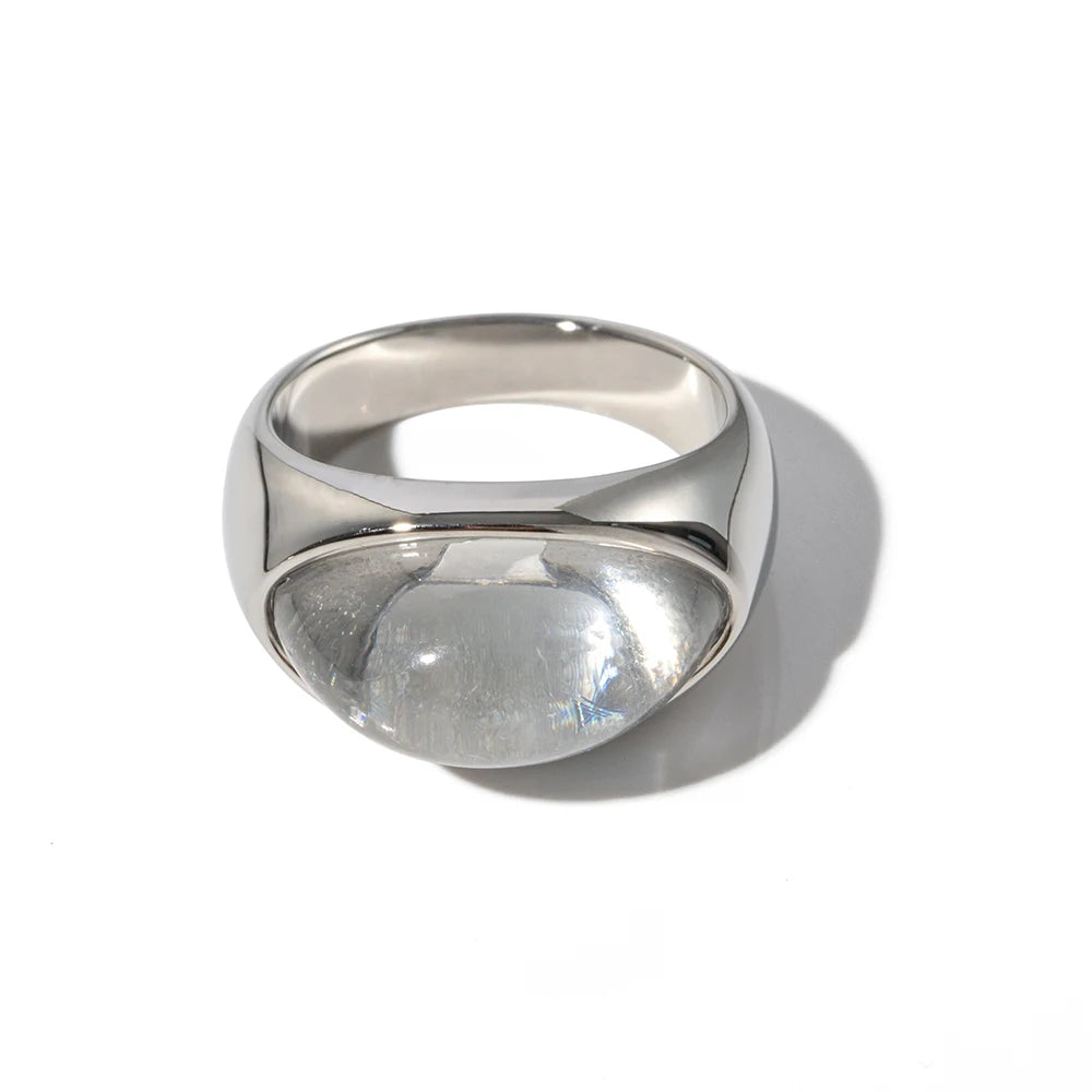 Margaux Clear Resin Ring - Red