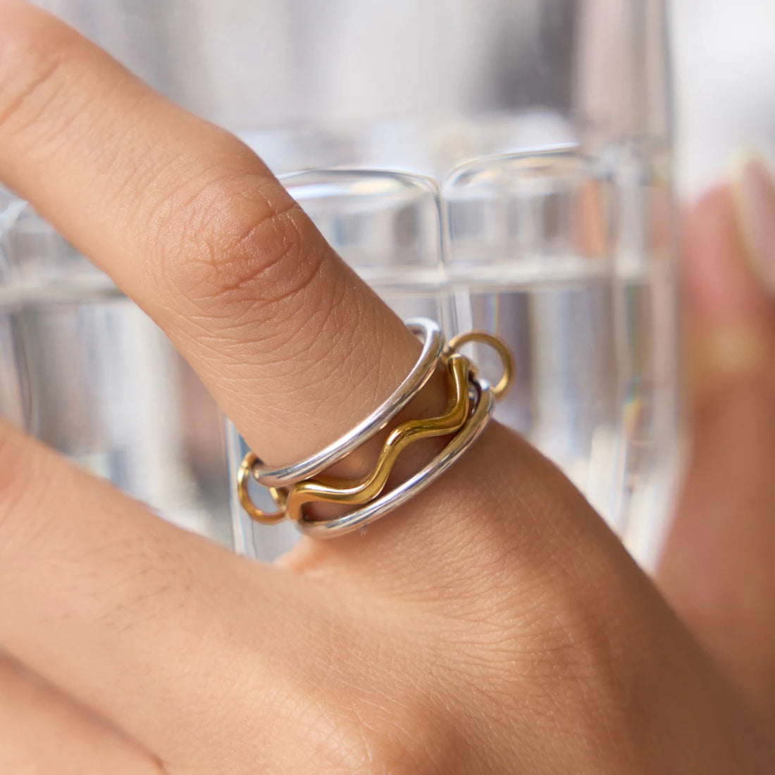 Fantine Two-Tone Wave Ring