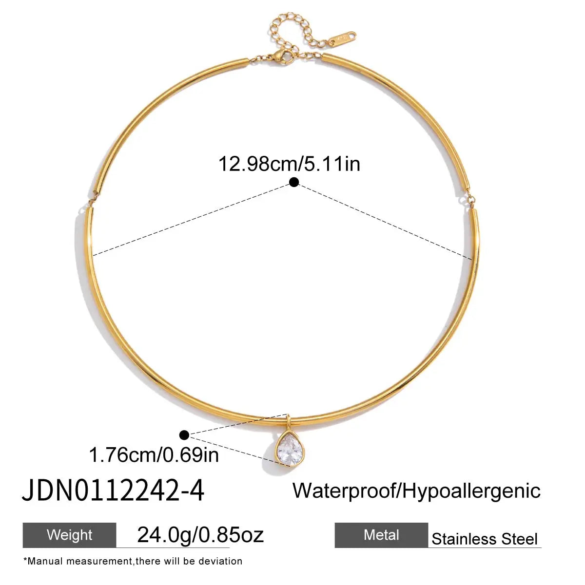 Elise Facet Necklace - Dark Gold