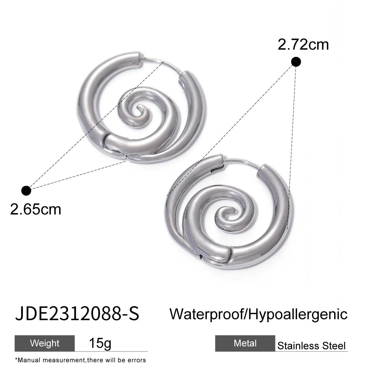 Albane Spiral Earrings - Steel