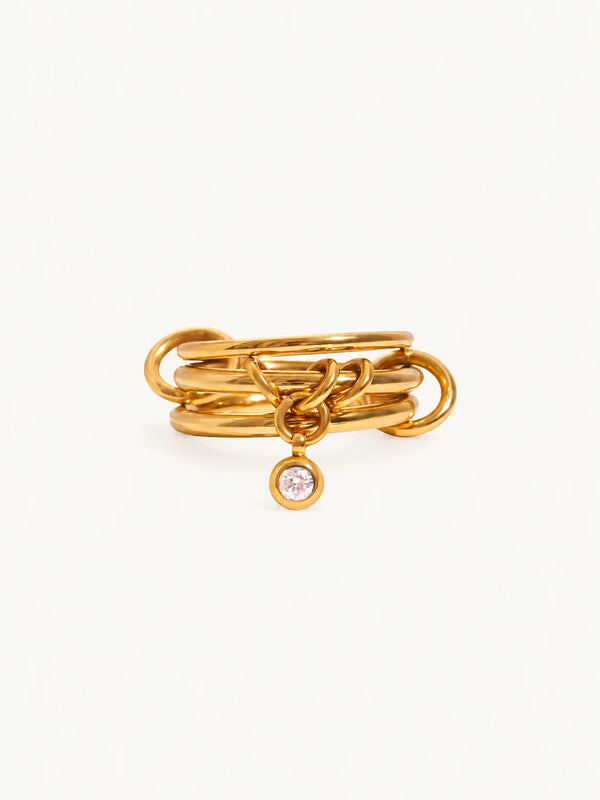 Lucienne Linked Triple-Band Ring – Gold 7
