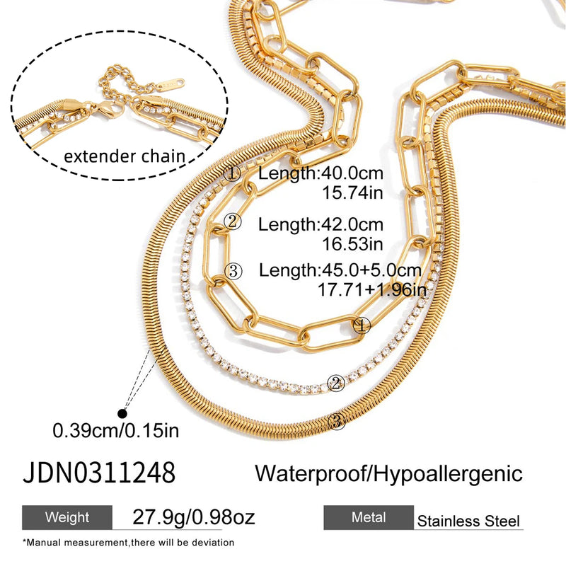 Marielle Triple-Layer Chain Necklace – Gold