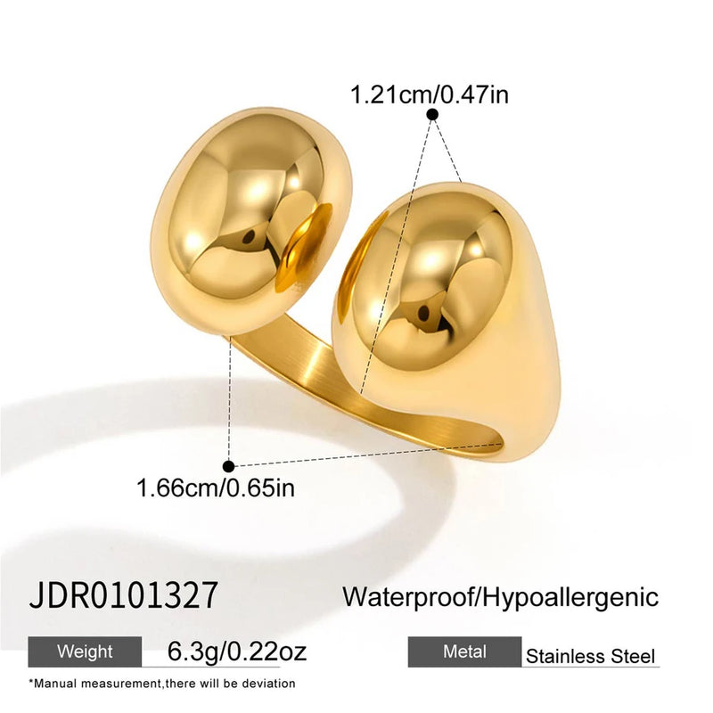 Astrid Double Dome Open Ring – Gold