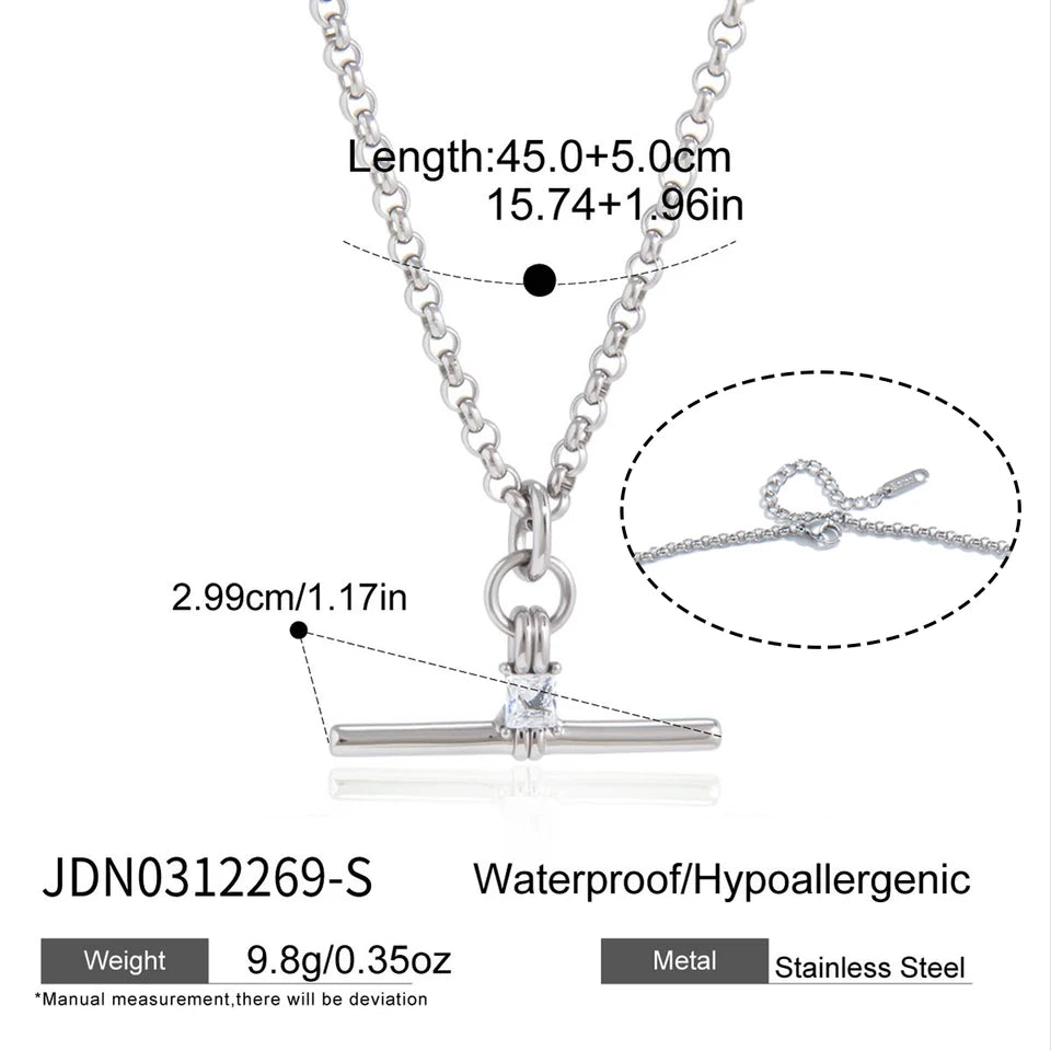 Dorothee Square T-Bar Necklace
