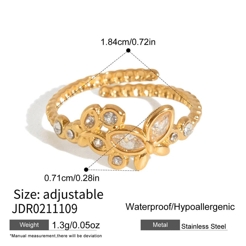 Aurelie Crystal Open Ring – Butterfly Wrap