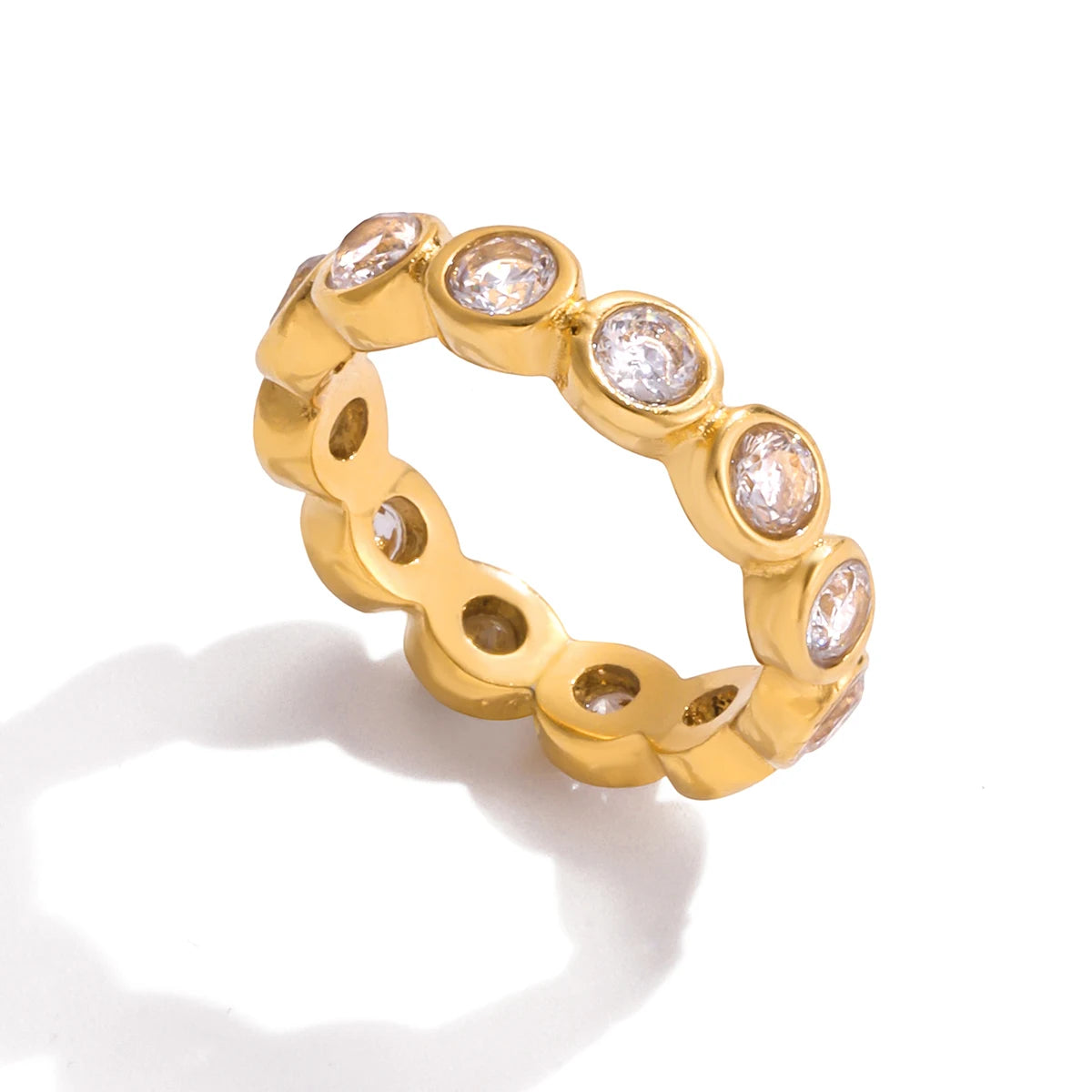 Coeur Zircon Drop Ring - Gold