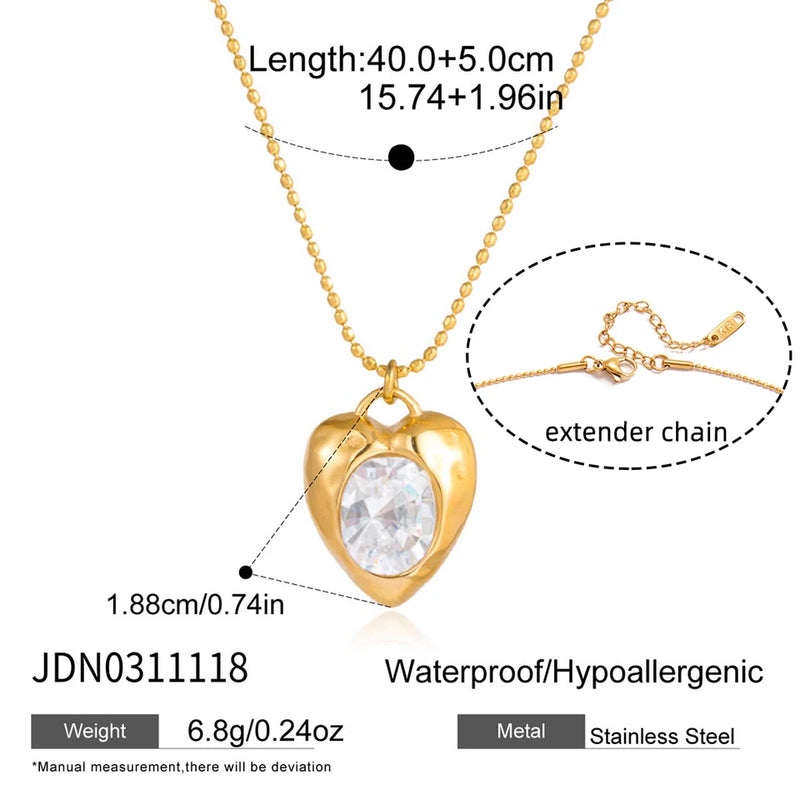 Cyrielle Crystal Heart Necklace – Heart Halo