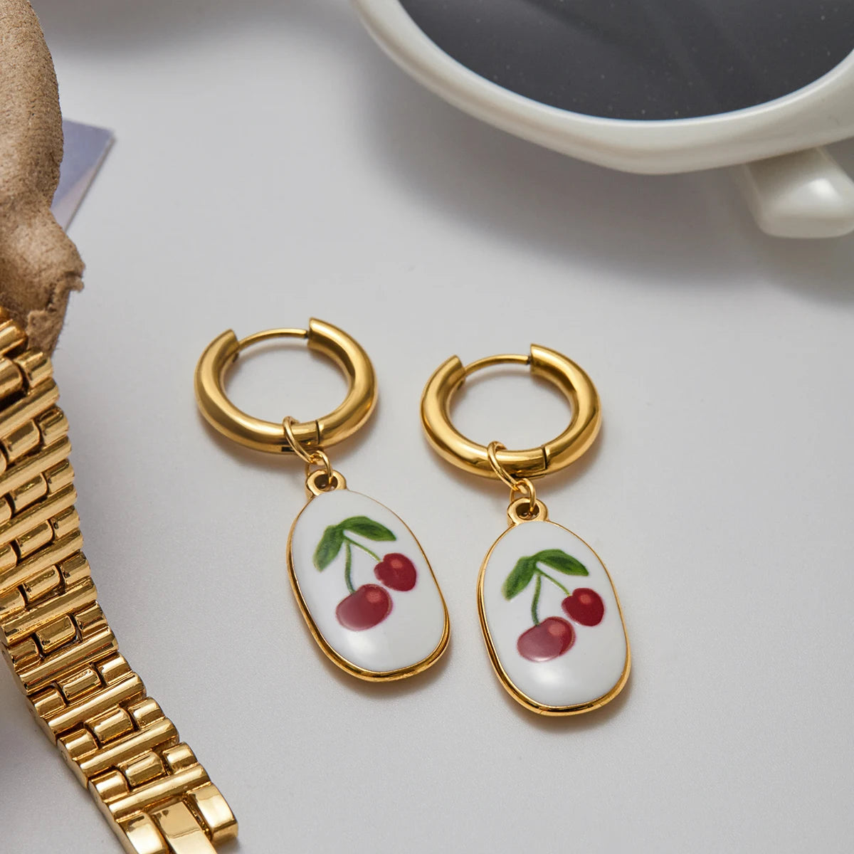 Rose Cherry Earrings