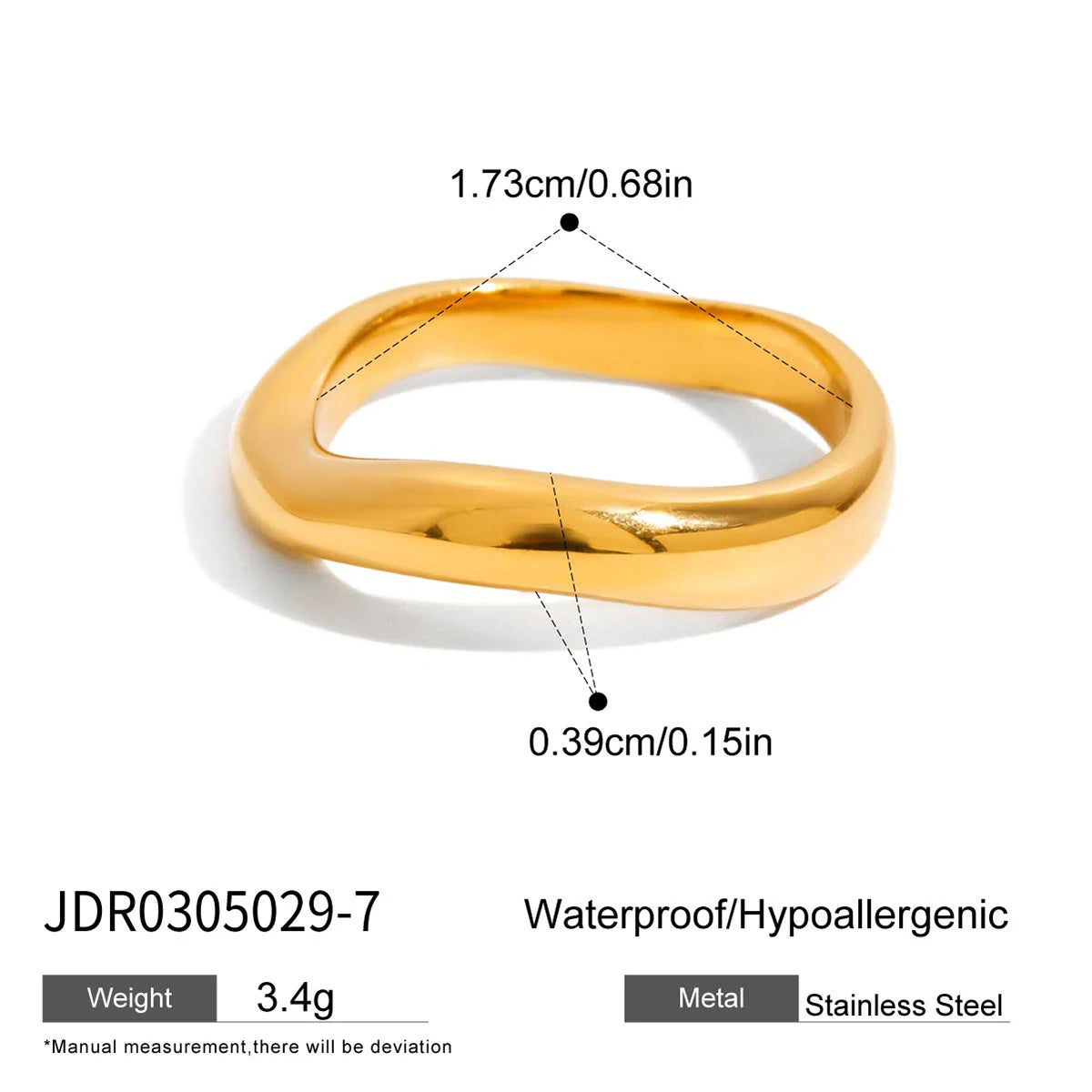 Vague Wave Zirconia Ring - Green