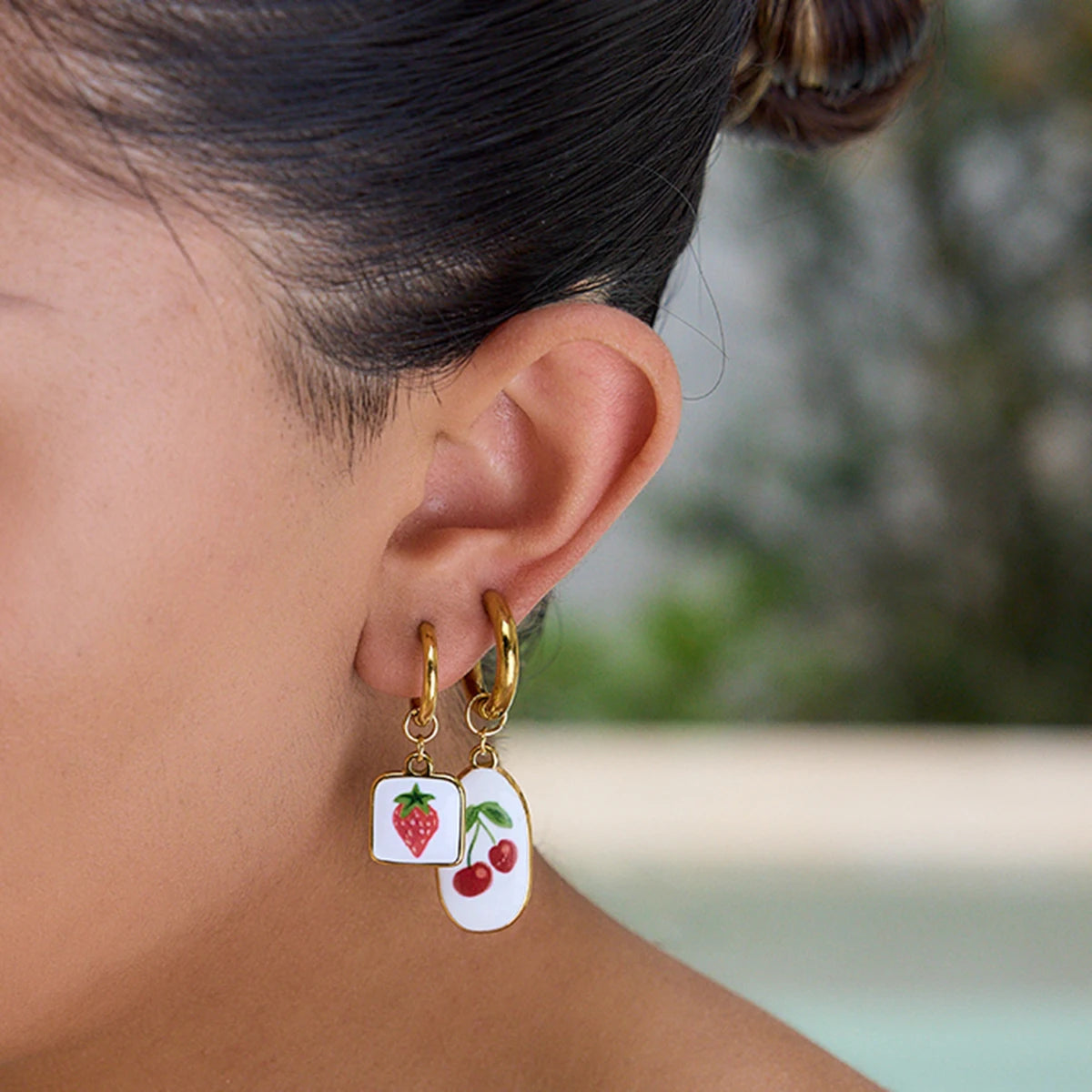 Rose Cherry Earrings