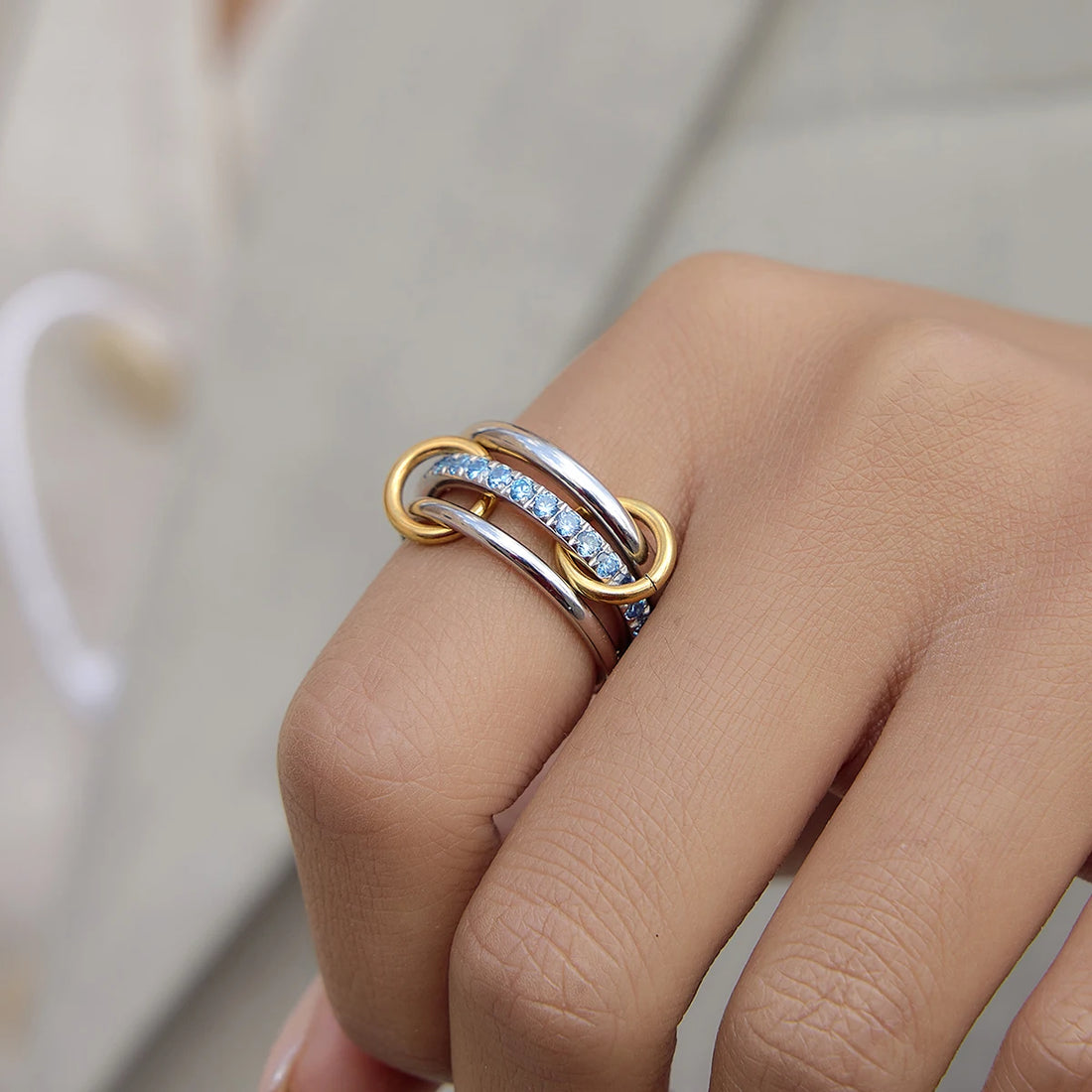 MACAJE Celine Pastel Zircon Stacking Set
