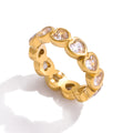 Coeur Zircon Drop Ring - Pink