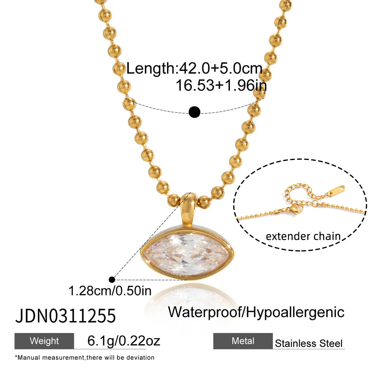 Noemie Zircon Necklace - Red Brown