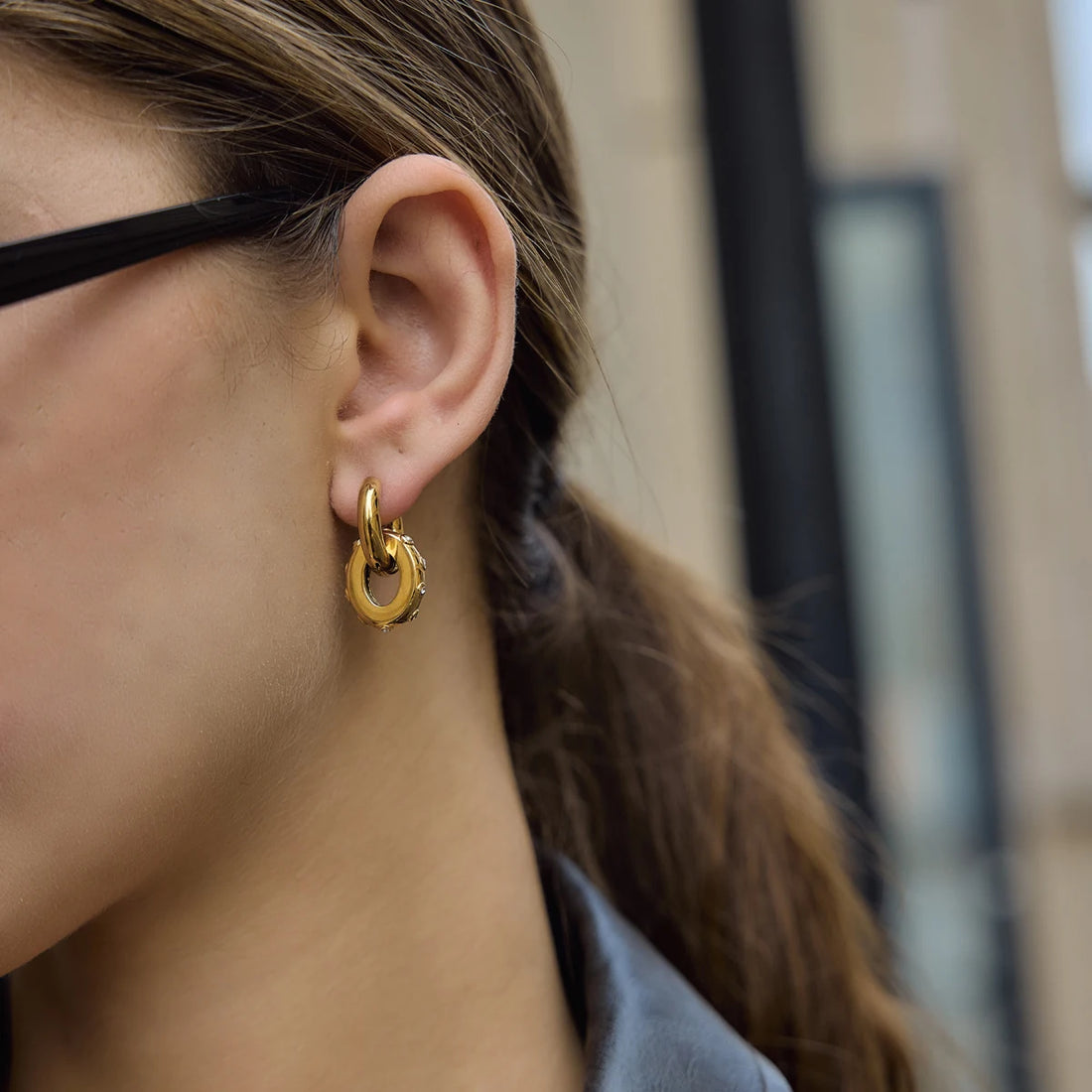 Florianne Double Circle Drop Earrings