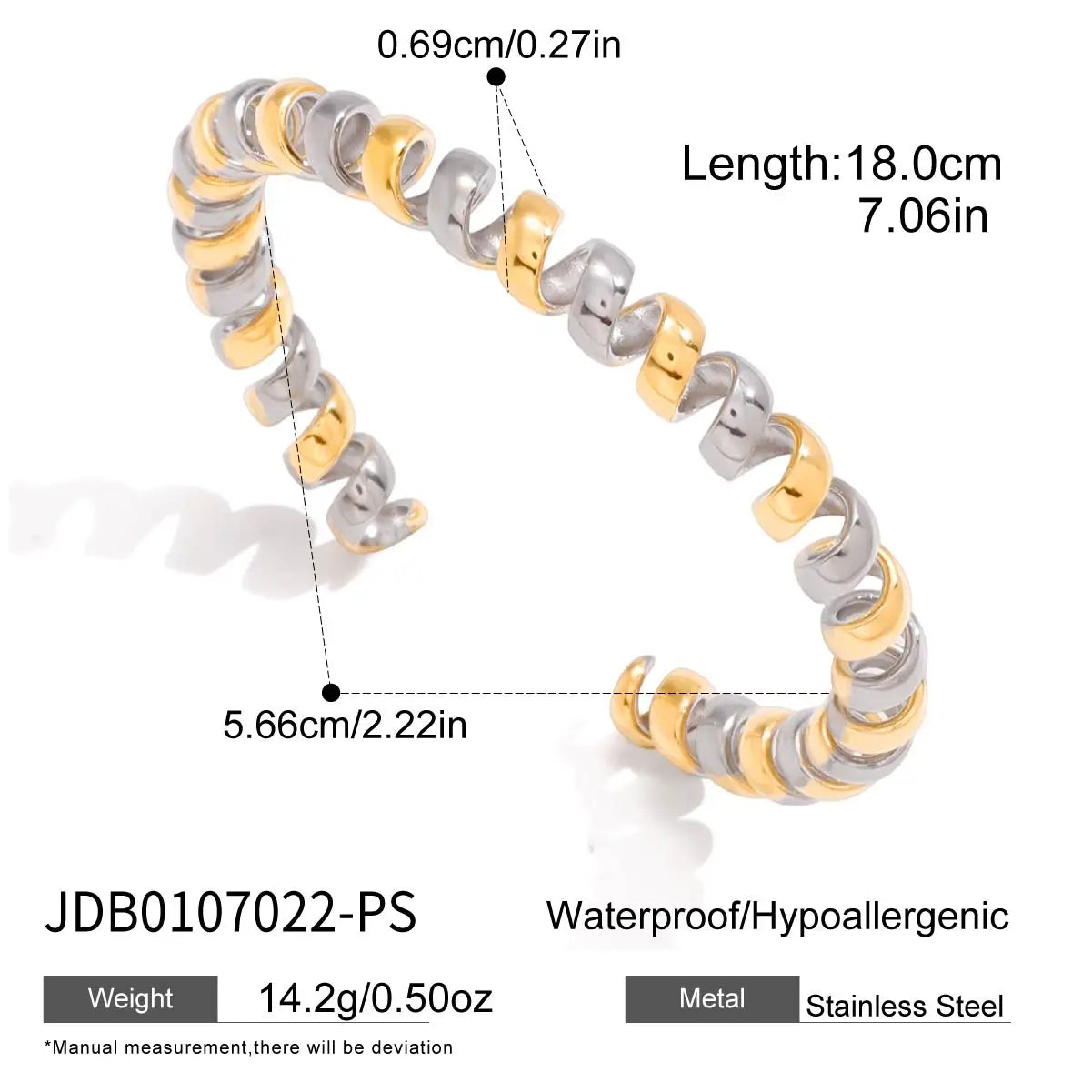 MACAJE Cherie Bangle Rhodium