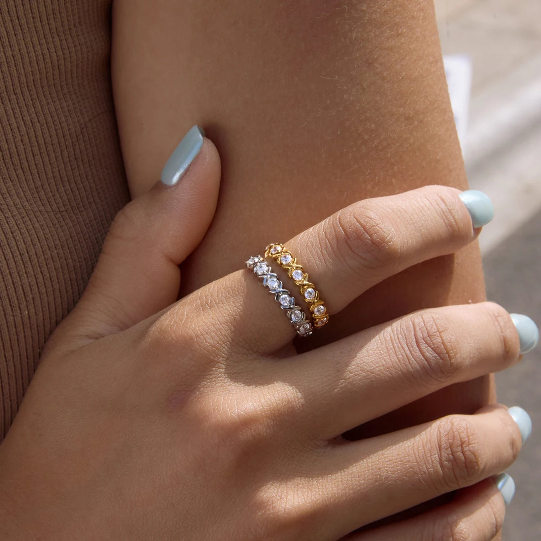 Lisette Crystal X Eternity Ring