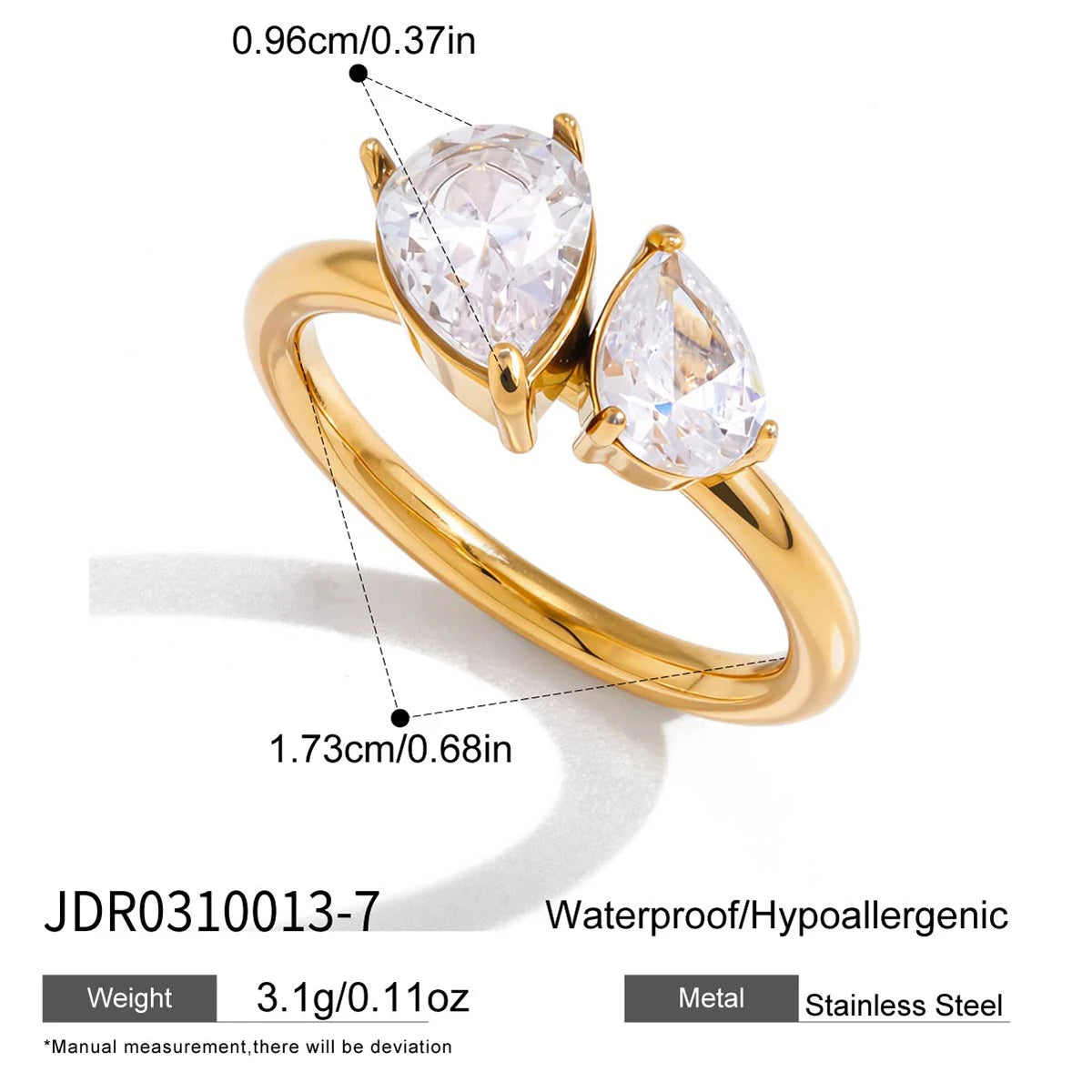 Esme Geometric Zircon Ring - White