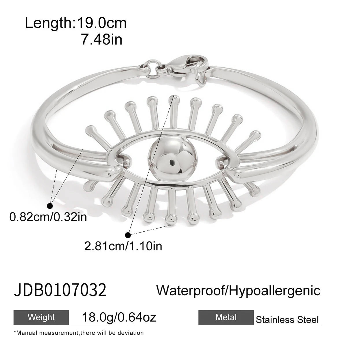MACAJE Opaline Bangle Rhodium