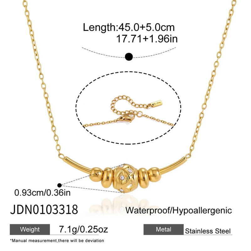 Corinne Star & Bead Chain Necklace – Beaded Chain