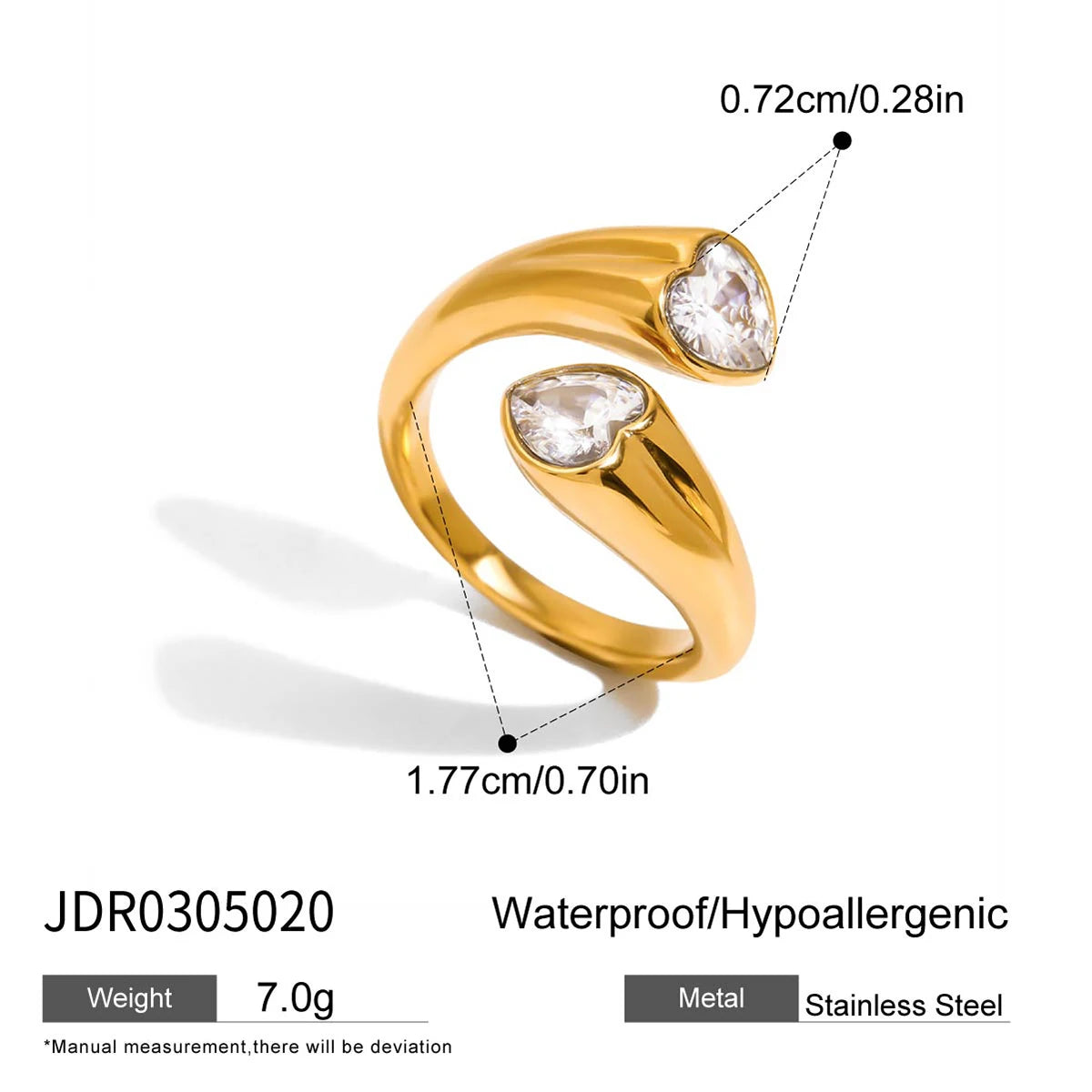 Stella Star & Heart Ring - Black