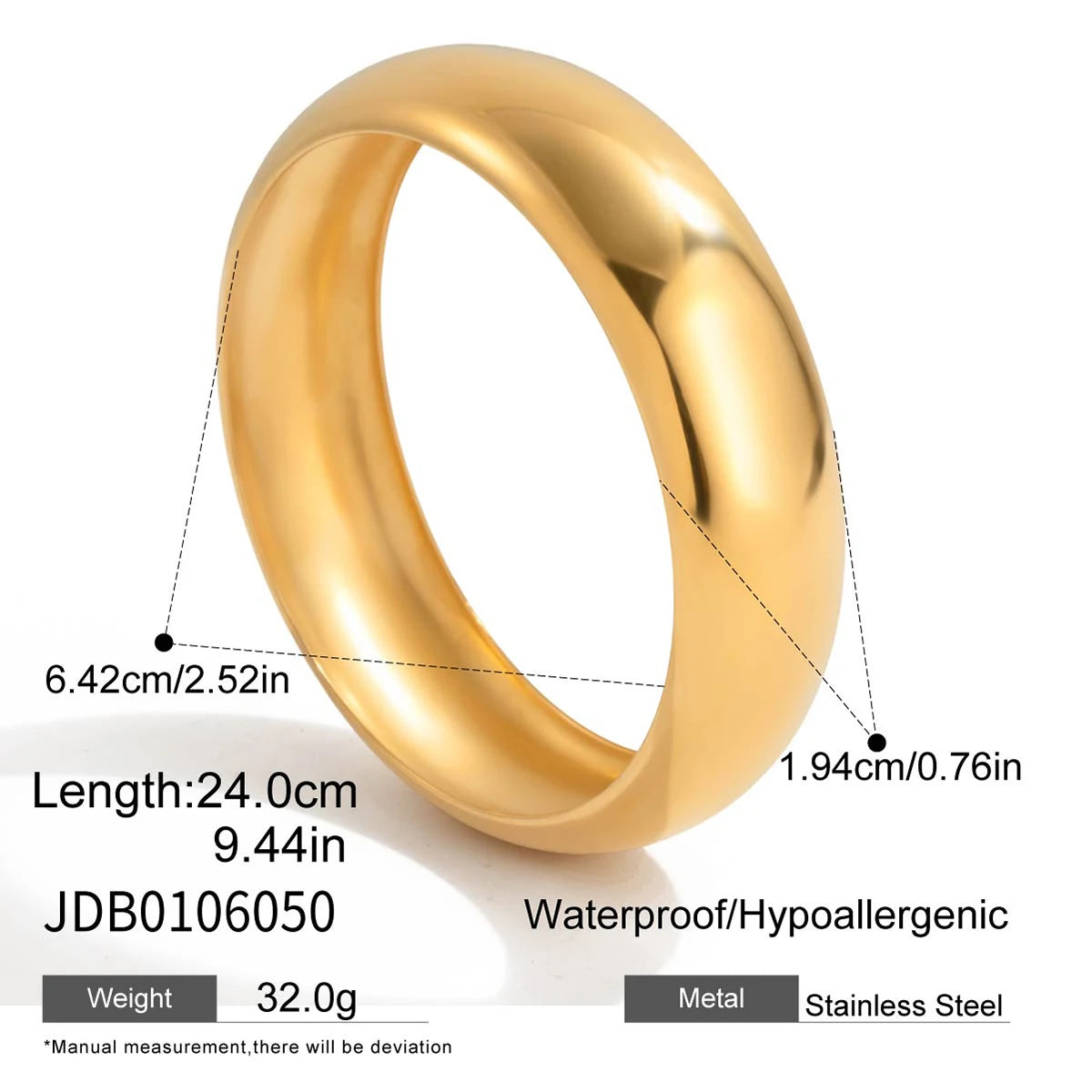 MACAJE Pivoine Bangle Rhodium