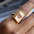 Reine Heart Card Ring