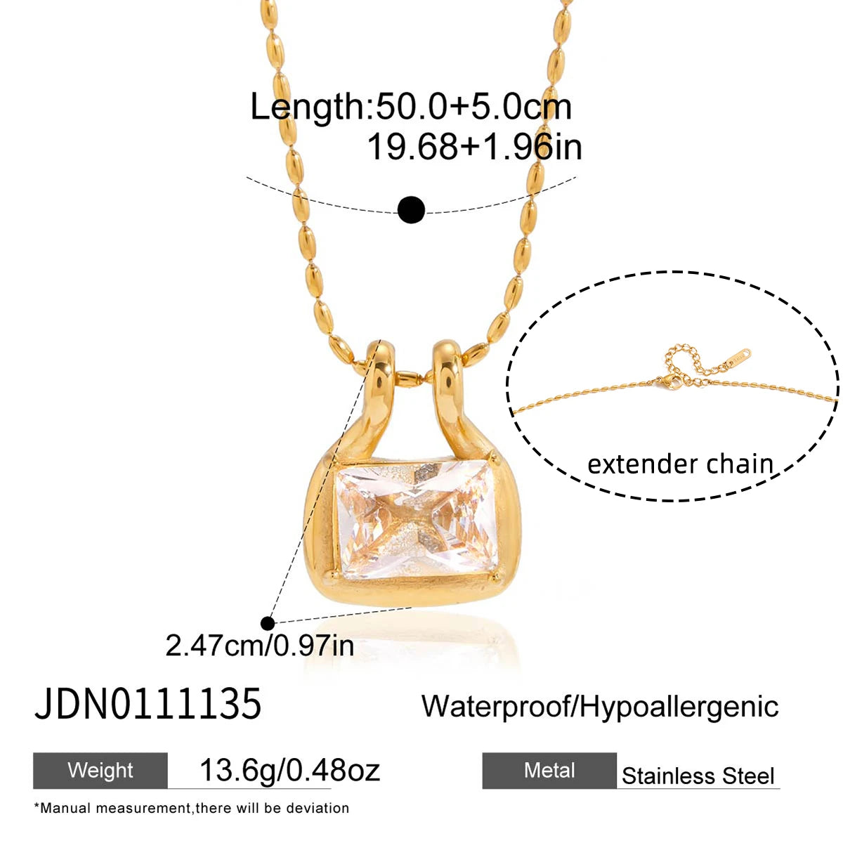 Lucie Zircon Necklace - Gold