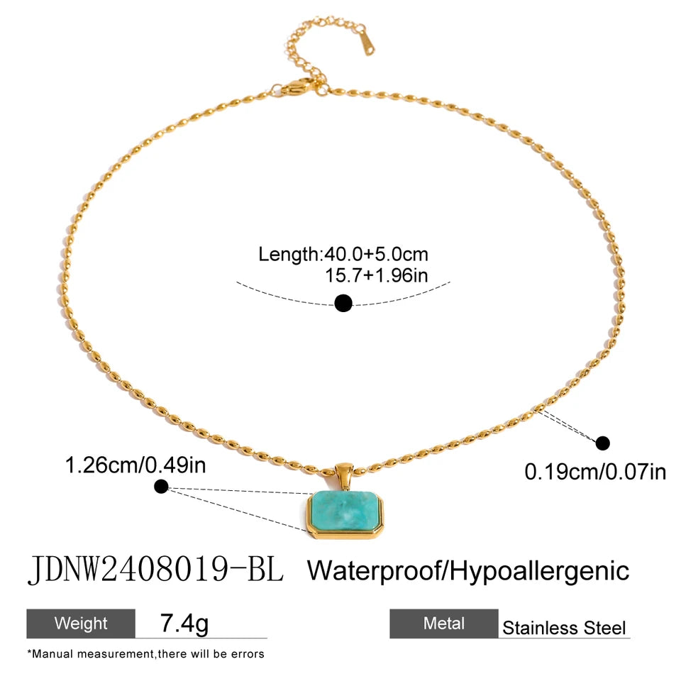 Colombine Square Pendant Necklace