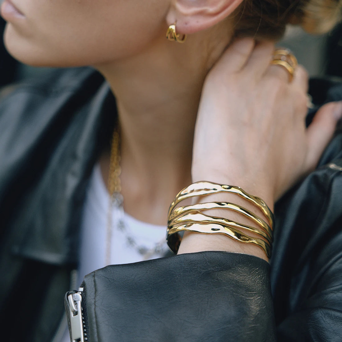 Mimosa Molten Wave Cuff Bangle